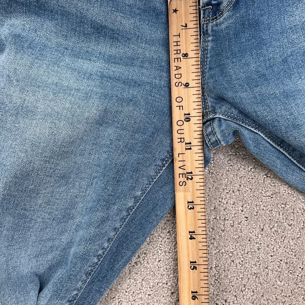 Hudson LA Jeans Womens 8 Blue‎ Stonewash Button Flap Straight Leg Stretch Denim